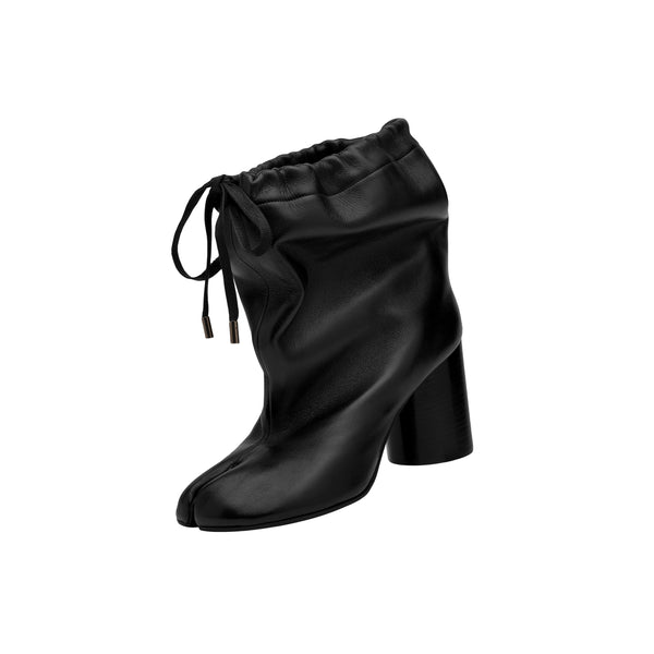 Tabi Drawstring Ankle Boots (Black)