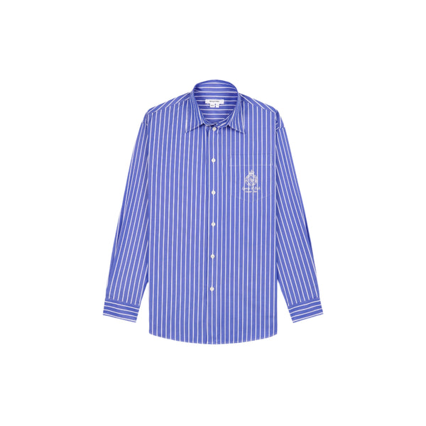 Crown Oversized Shirt (Blue/White Stripe)