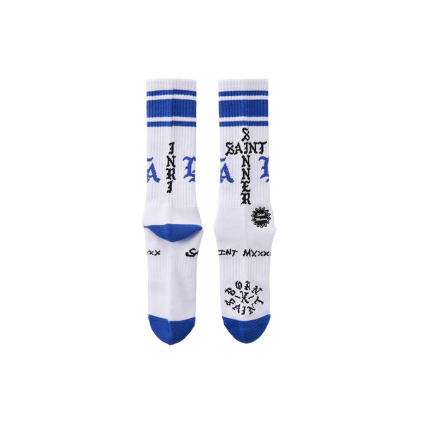 Saint Sinner Socks (White/Blue)