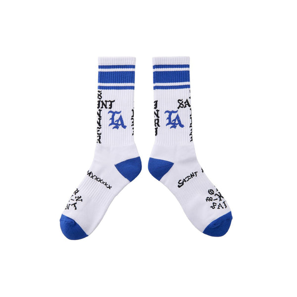 Saint Sinner Socks (White/Blue)