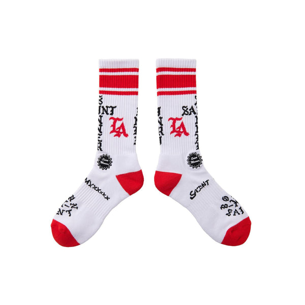 Saint Sinner Socks (White/Red)