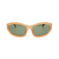 x Linda Farrow Rectangle Sunglasses (Dark Camel/Silver/Green)