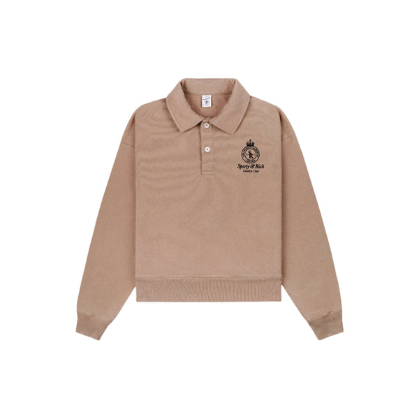 Crown Embroidered Polo (Mink)