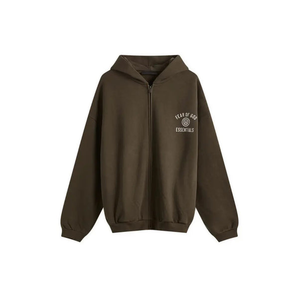 Heavy Fleece Full-Zip Hoodie (Brown)