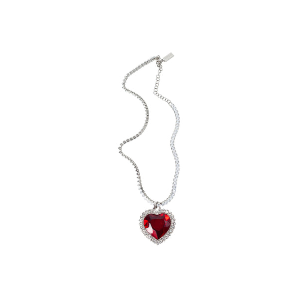 Crystal Heart Necklace (Red)