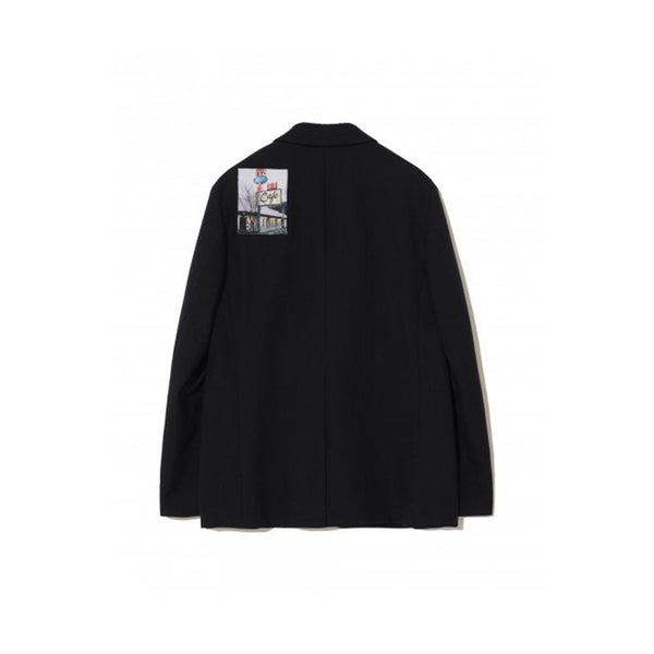 Twin Peaks Wool One Button Jacket (Dark Navy)