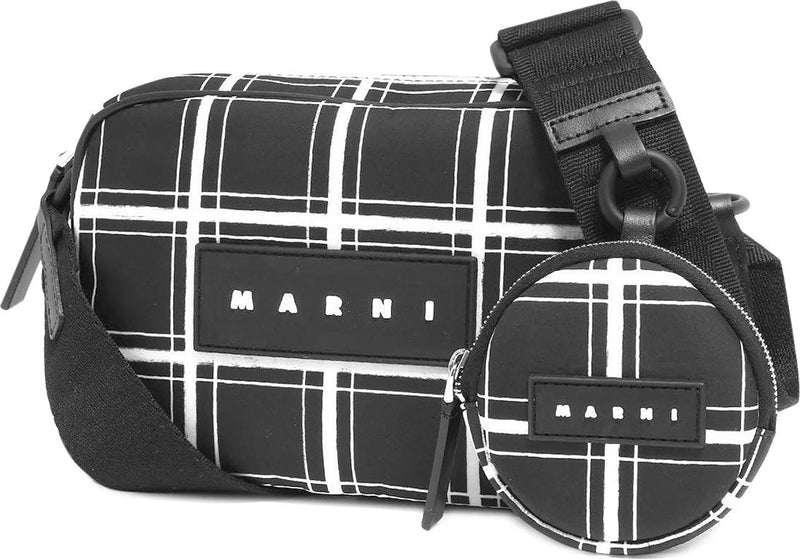 Checked Puff Camera Bag (Black/White)