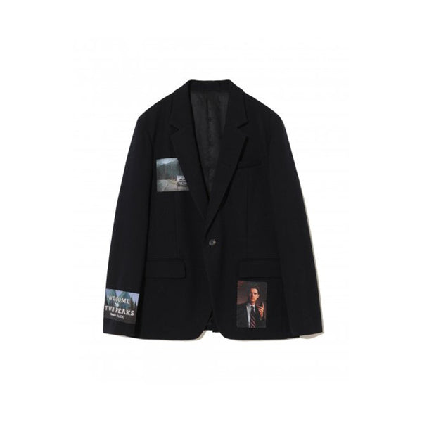 Twin Peaks Wool One Button Jacket (Dark Navy)