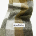 Mohair Checked Scarf (Taupe/Green/Black)