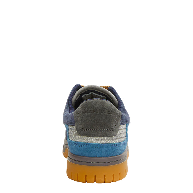 Fuzzy Low Top Sneakers (Grey/Blue)