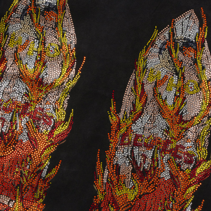 Rhinestone Flame Glass Jersey T-shirts (Coal)