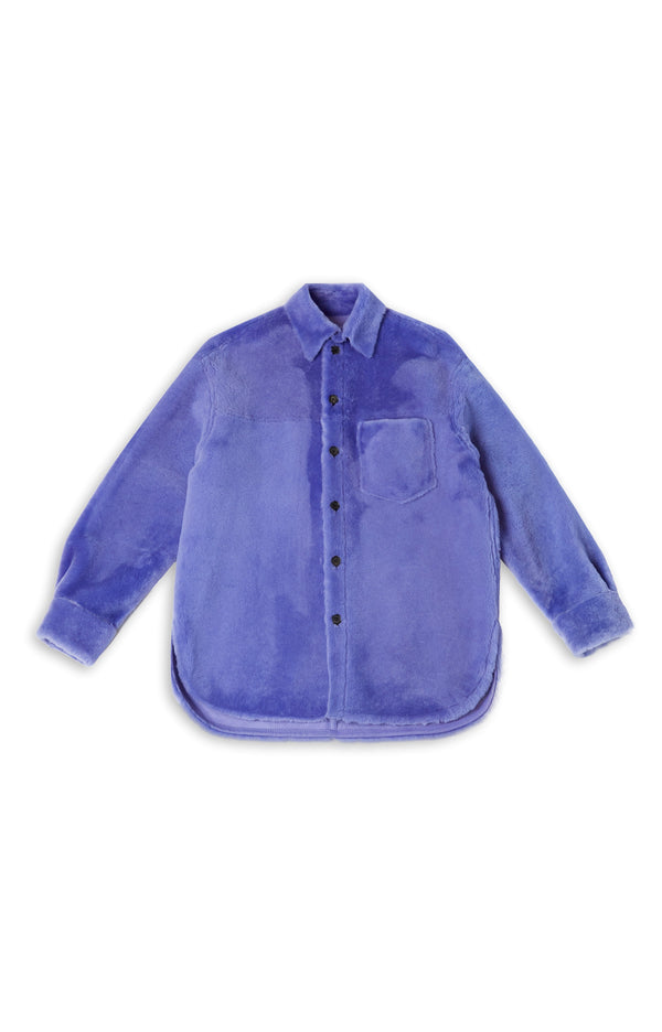 Buttoned Long-Sleeved Reversible Jacket (Prune Violet)