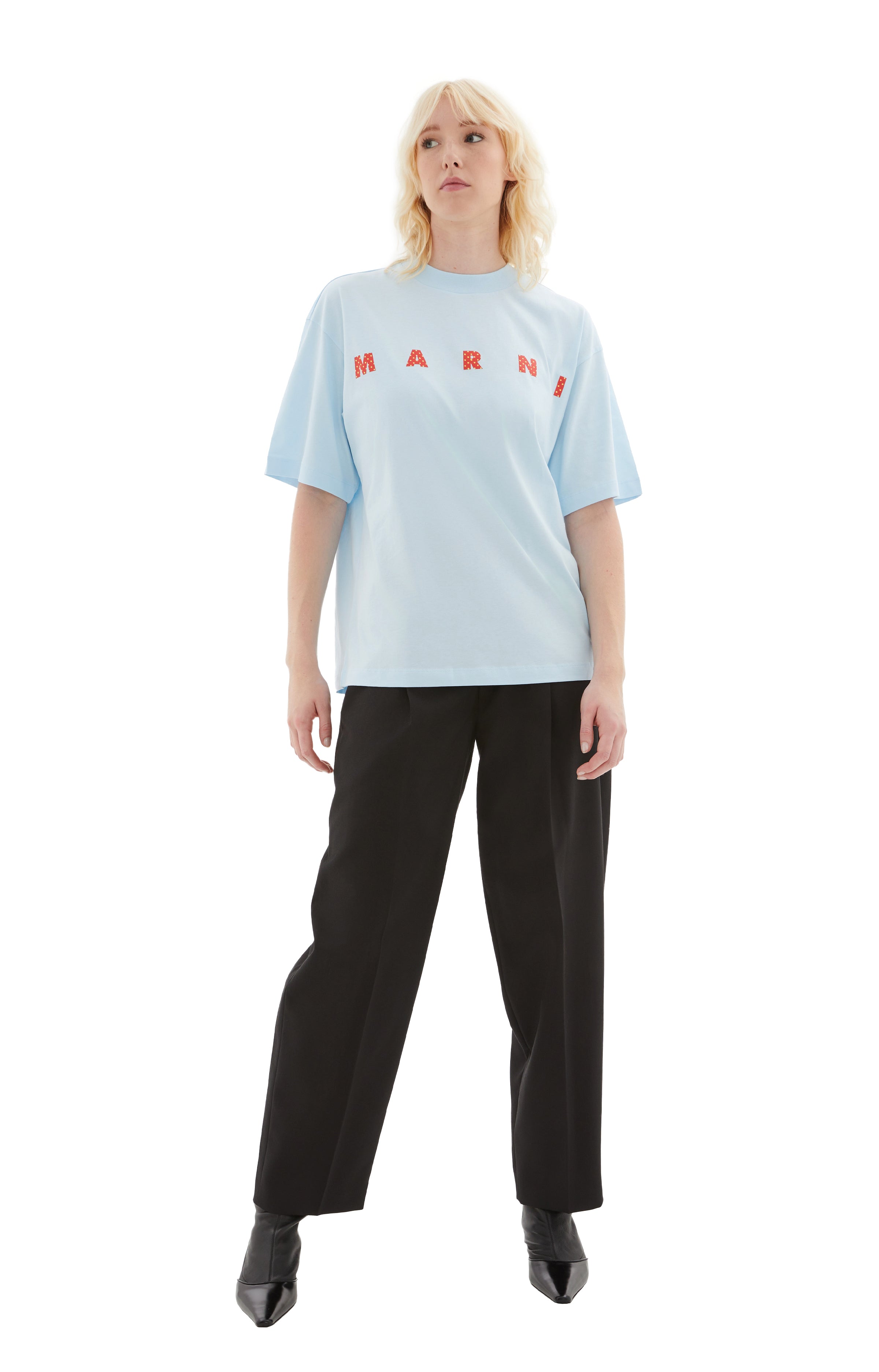 Marni Logo Cotton T-Shirt (Mineral Ice)