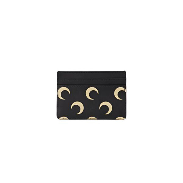 Moon Screenprint Leather Card Holder (Inverse Tan)