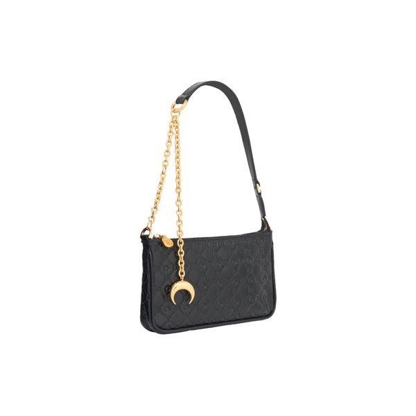 Moonogram Embossed Leather Core Bag (Black)