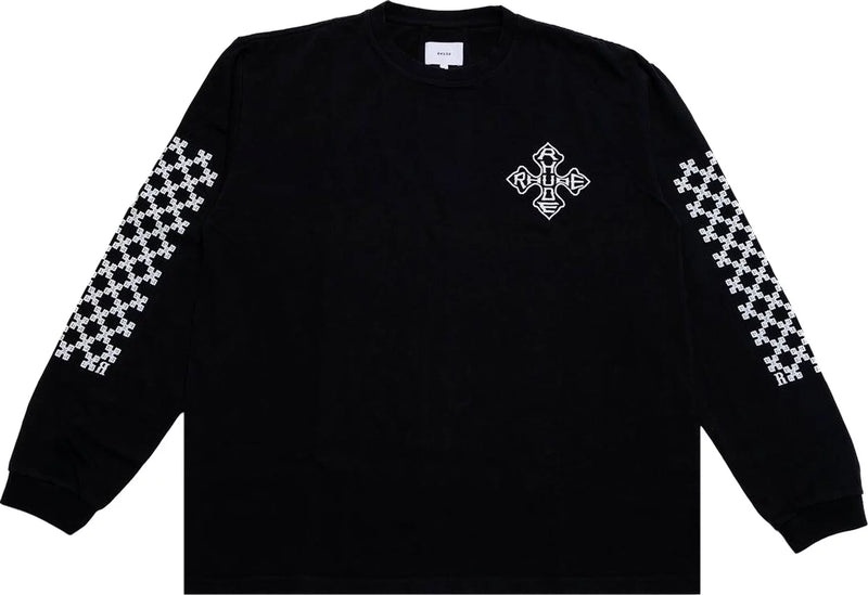 Rhude Cross Long-Sleeve Tee (VTG Black)