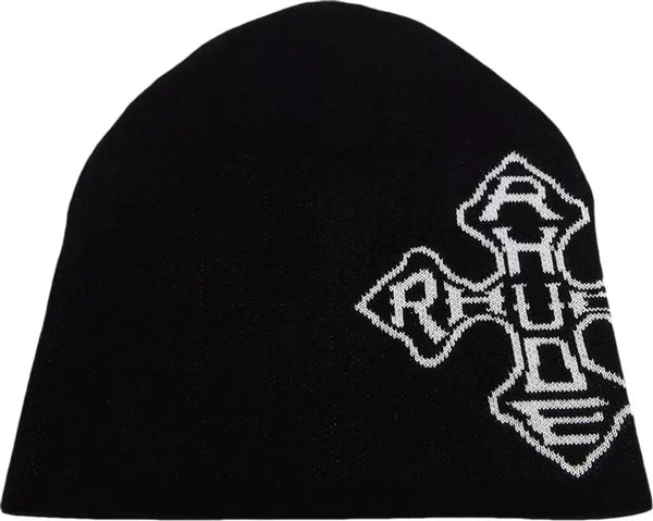 Cross Logo Knitted Beanie (Black)