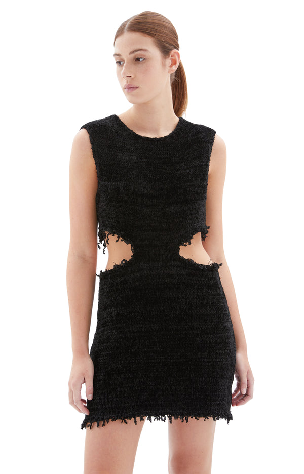 Mini Dress with Cut Outs (Black)