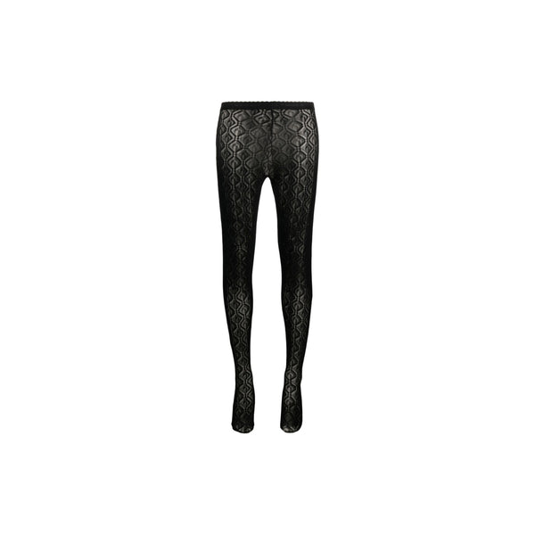 Moon Diamond Mesh Jacquard Tights (Black)