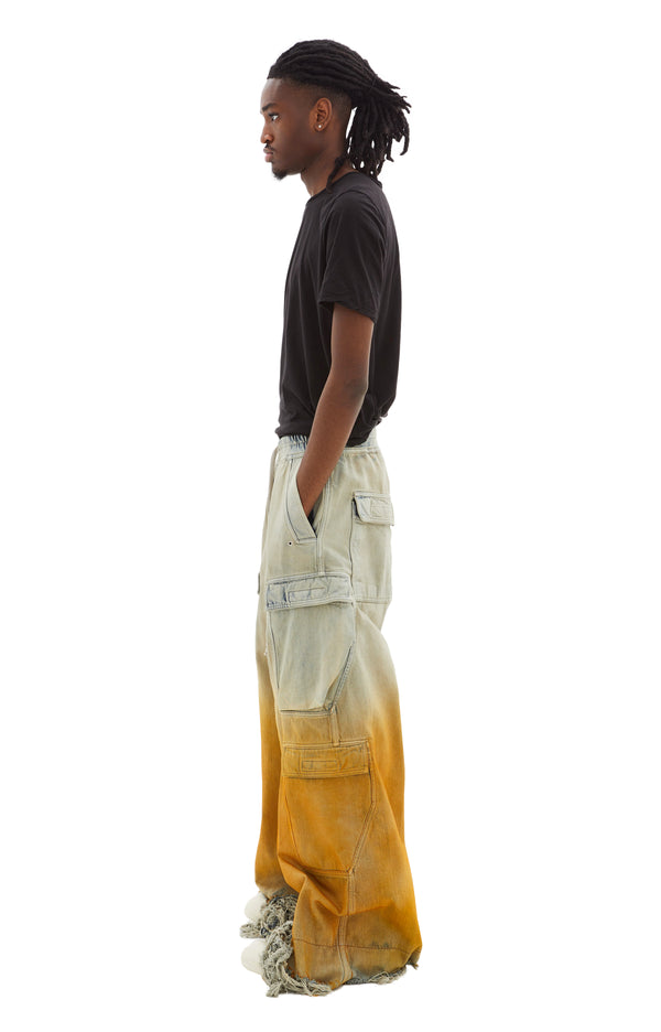 Double Cargo Jumbo Belas Pants (Sky/Orange)