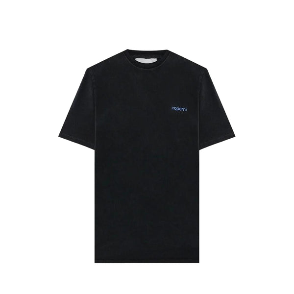 Washed Logo Boxy T-shirt (Black/Blue)