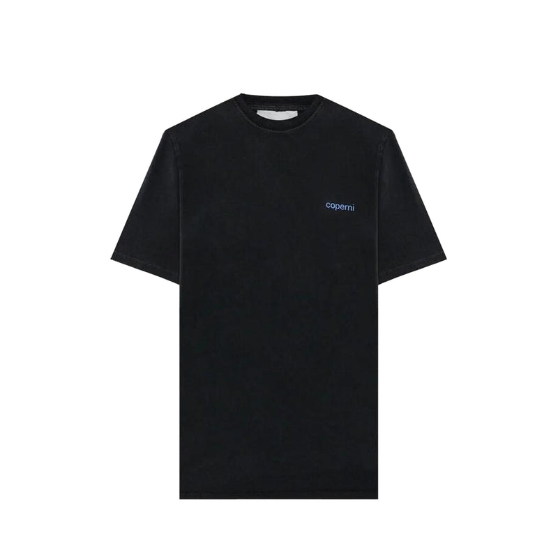 Washed Logo Boxy T-shirt (Black/Blue)