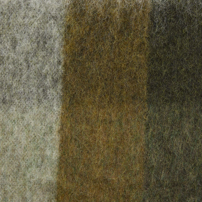 Mohair Checked Scarf (Taupe/Green/Black)