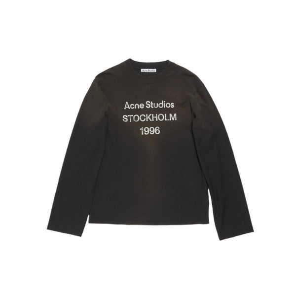 Acne Studios 1996 ロゴTシャツ ブラック　長袖Tシャツ Logo 1996 Long Sleeve T-Shirt (Faded black) – tons-shop