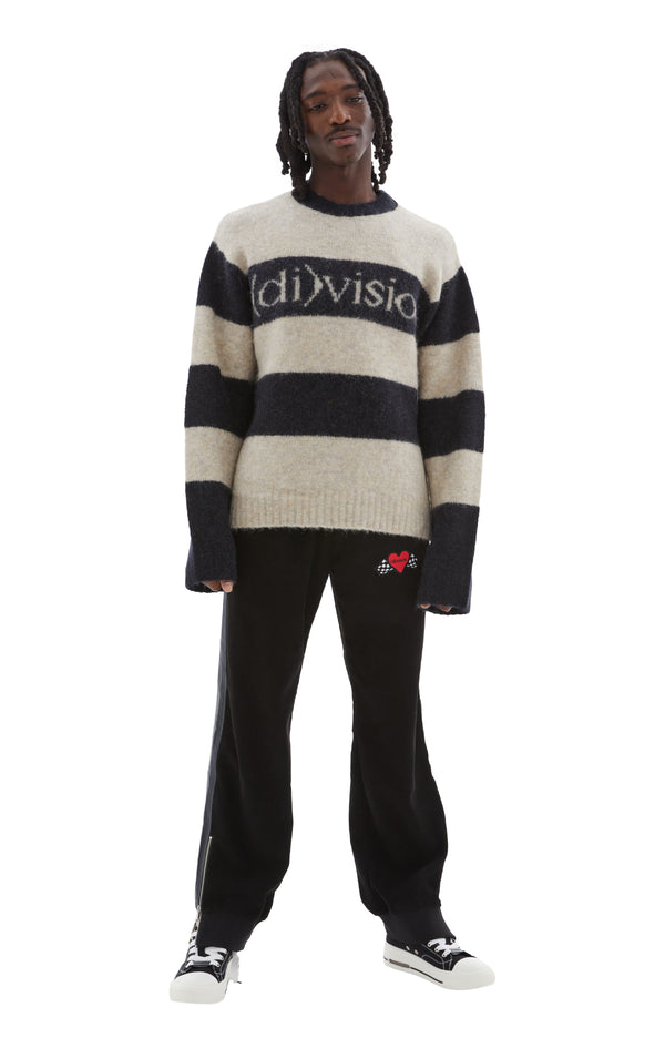 Striped Logo Knit Sweater (Black/White)