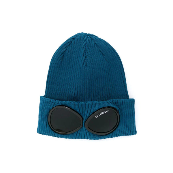 Goggles-Detail Ribbed Beanie (Ink Blue)