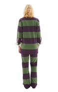 Chu Loose Fit Striped Polo Shirt (Dark Purple)