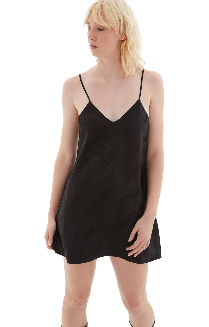Monogram Slip Dress (Black)