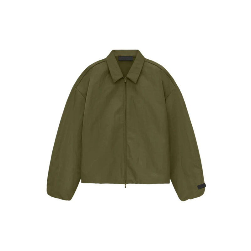 Textured Nylon Trucker Jacket (Military)