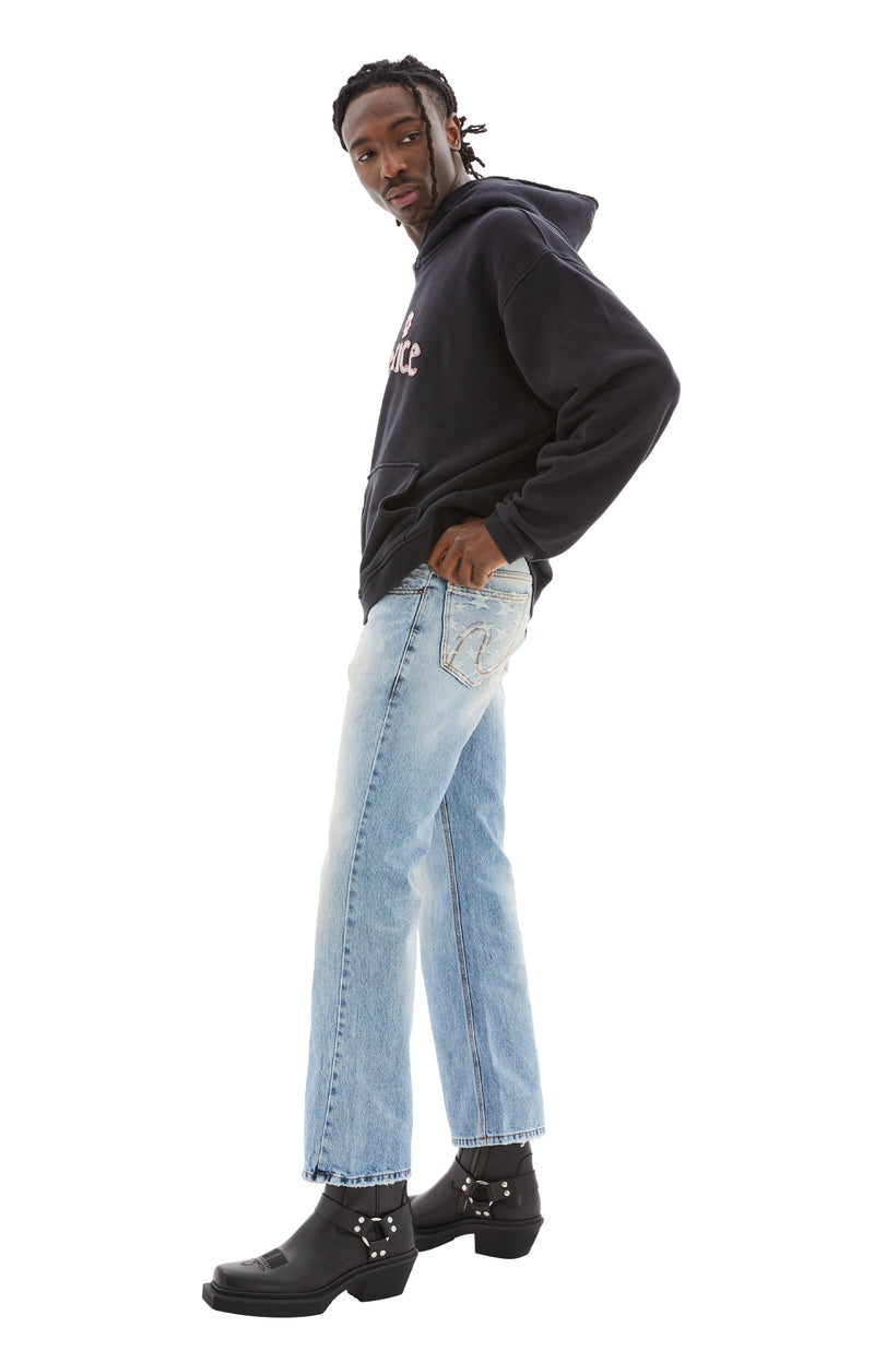 Patchwork Stars Denim Pants (Light Blue)