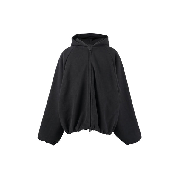 Brushed Hooded Bomber (Black)