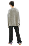 Floral Wool Blend Sweater (Grey Melange)