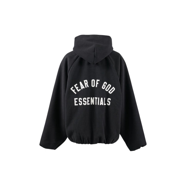 Brushed Hooded Bomber (Black)