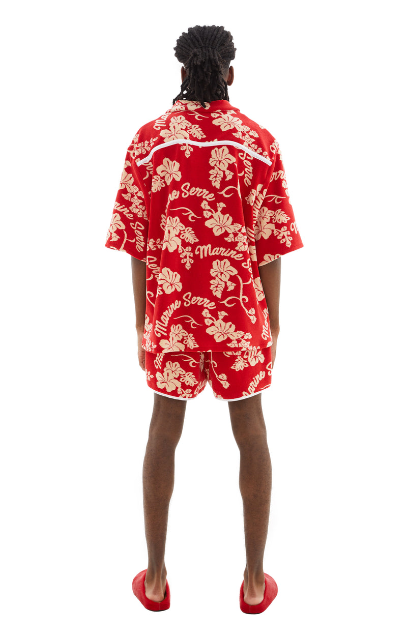 Jersey Jacquard Towels Bowling S/S Shirt (Red)