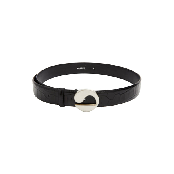 Croco Coperni Leather Belt (Black)