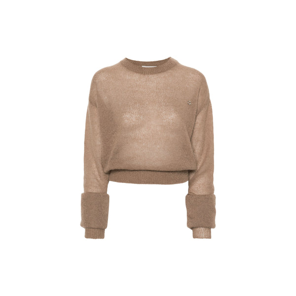 Knotted Sleeves Sweater (Light Brown)