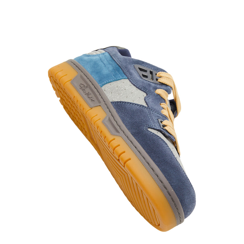 Fuzzy Low Top Sneakers (Grey/Blue)