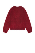 Brushed Mohair V-neck Sweater (Red)