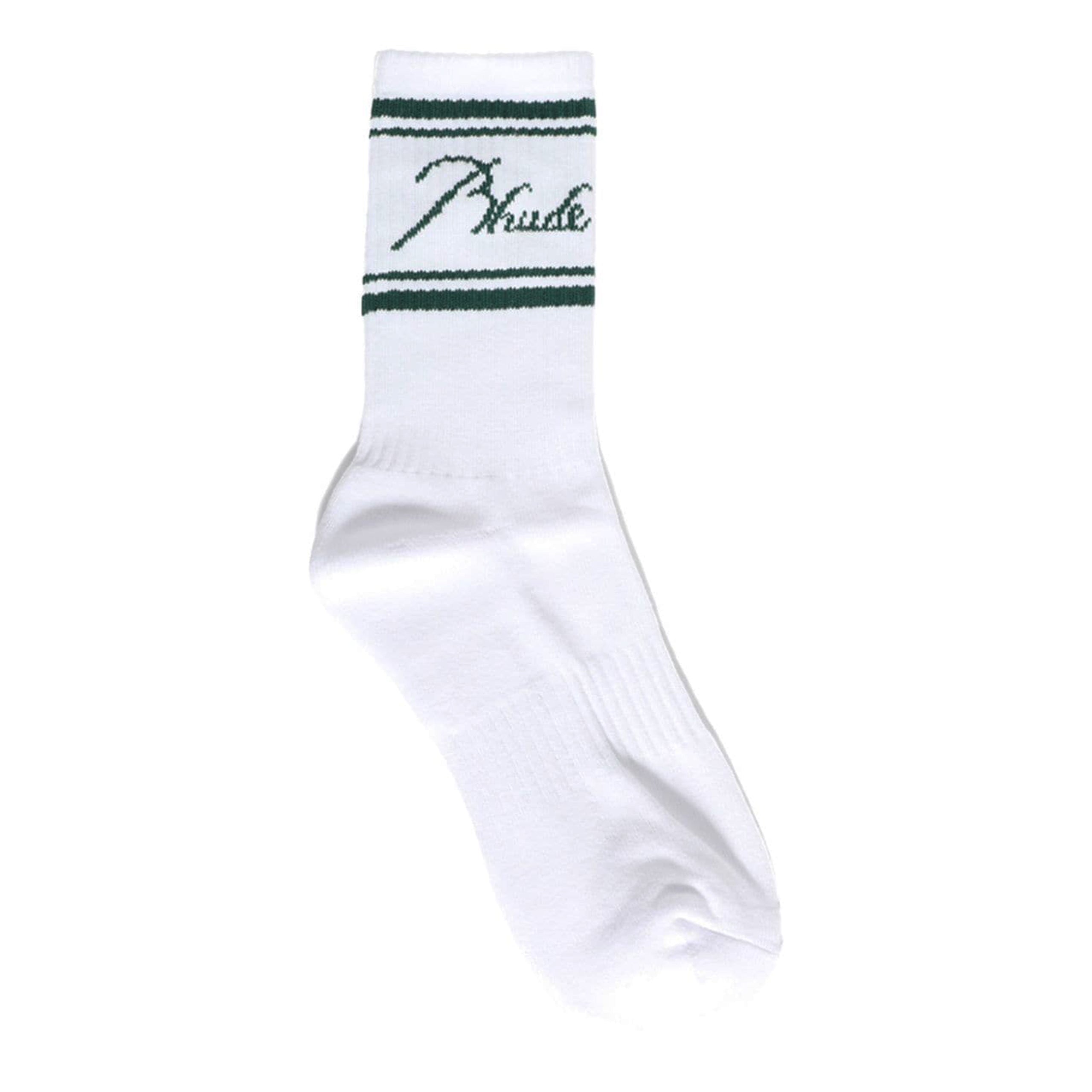 Script Logo Socks (White/Green)