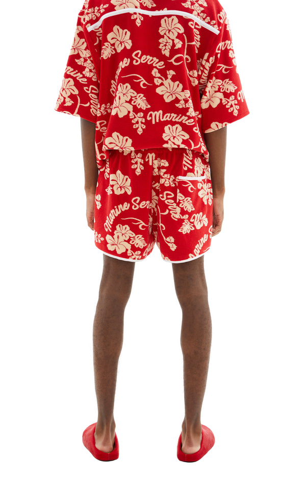 Jersey Jacquard Towels Shorts (Red)
