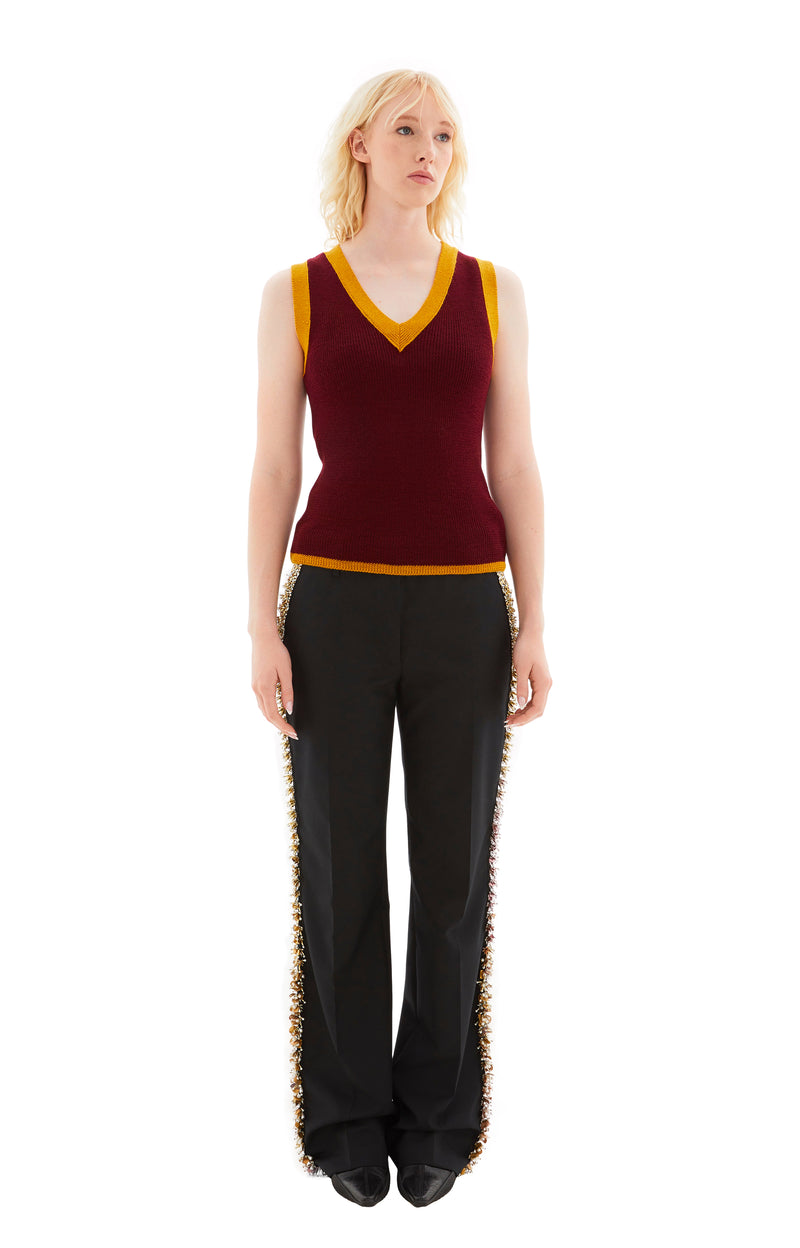 Tigris Wool Blend Vest (Wine)