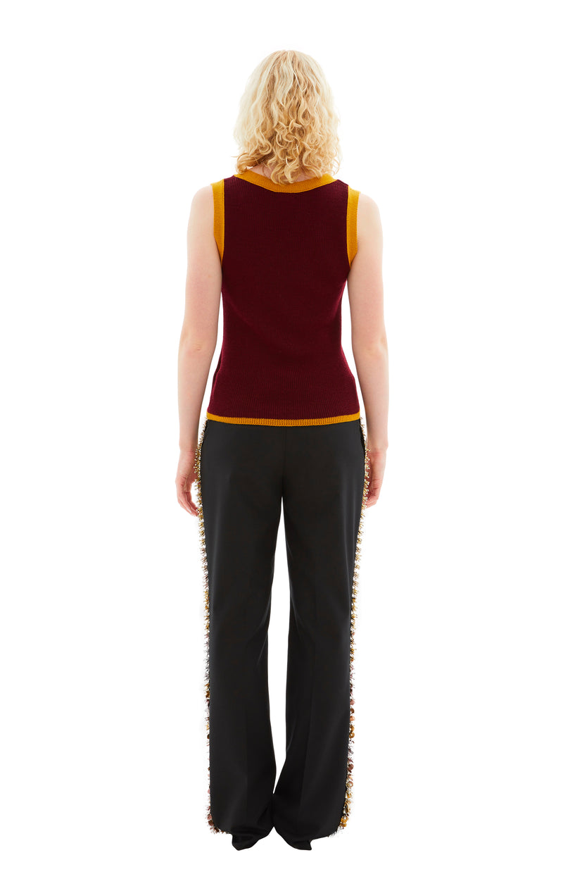 Tigris Wool Blend Vest (Wine)