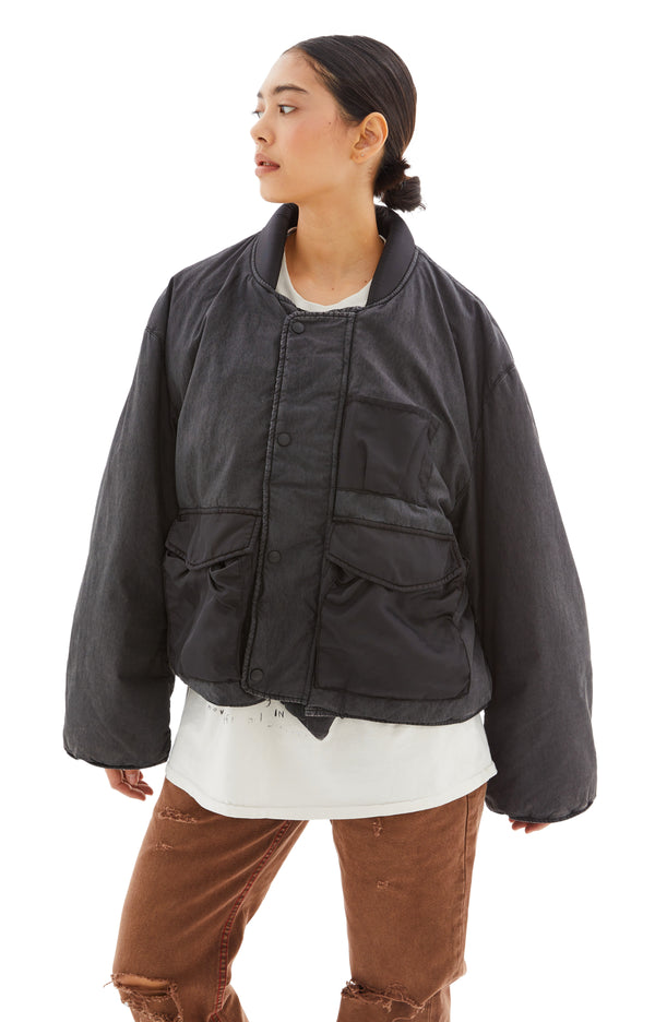 Next Exit Military Puffer (Washed Black)