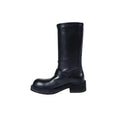 Sarith Engineer Biker Boots With Buckles (Black)
