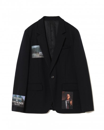 Twin Peaks Wool One Button Jacket (Dark Navy)