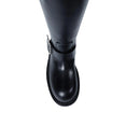 Sarith Engineer Biker Boots With Buckles (Black)